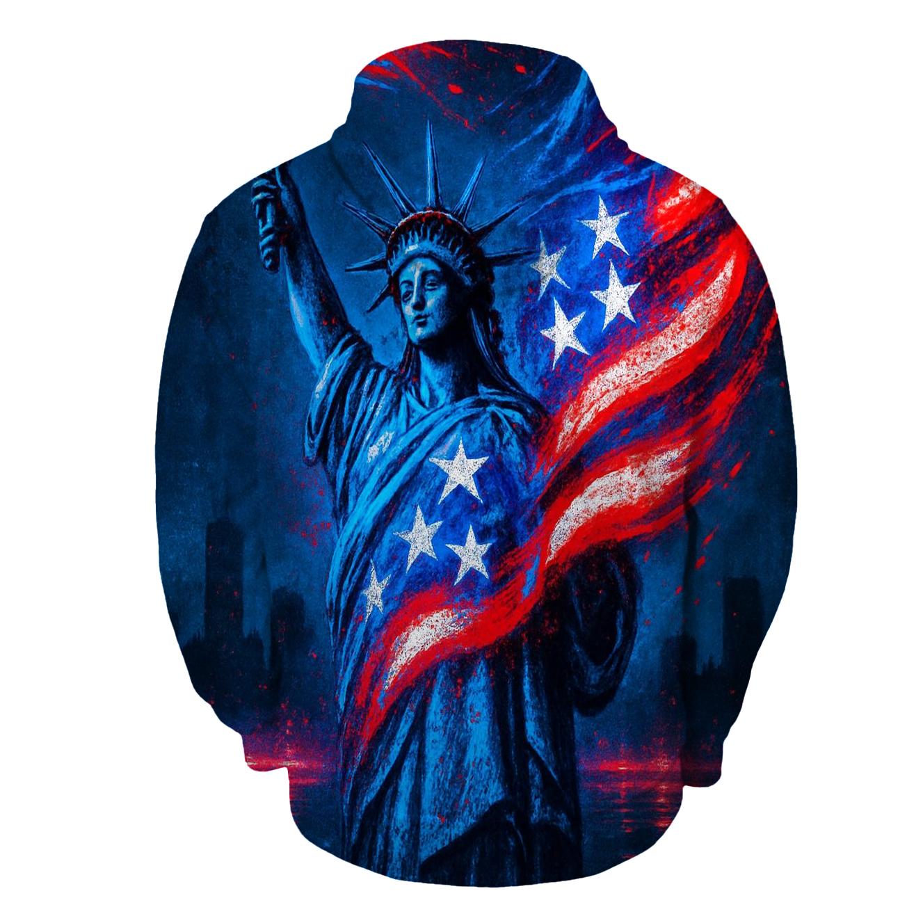 Neon Liberty Surge Flag pullover hoodies