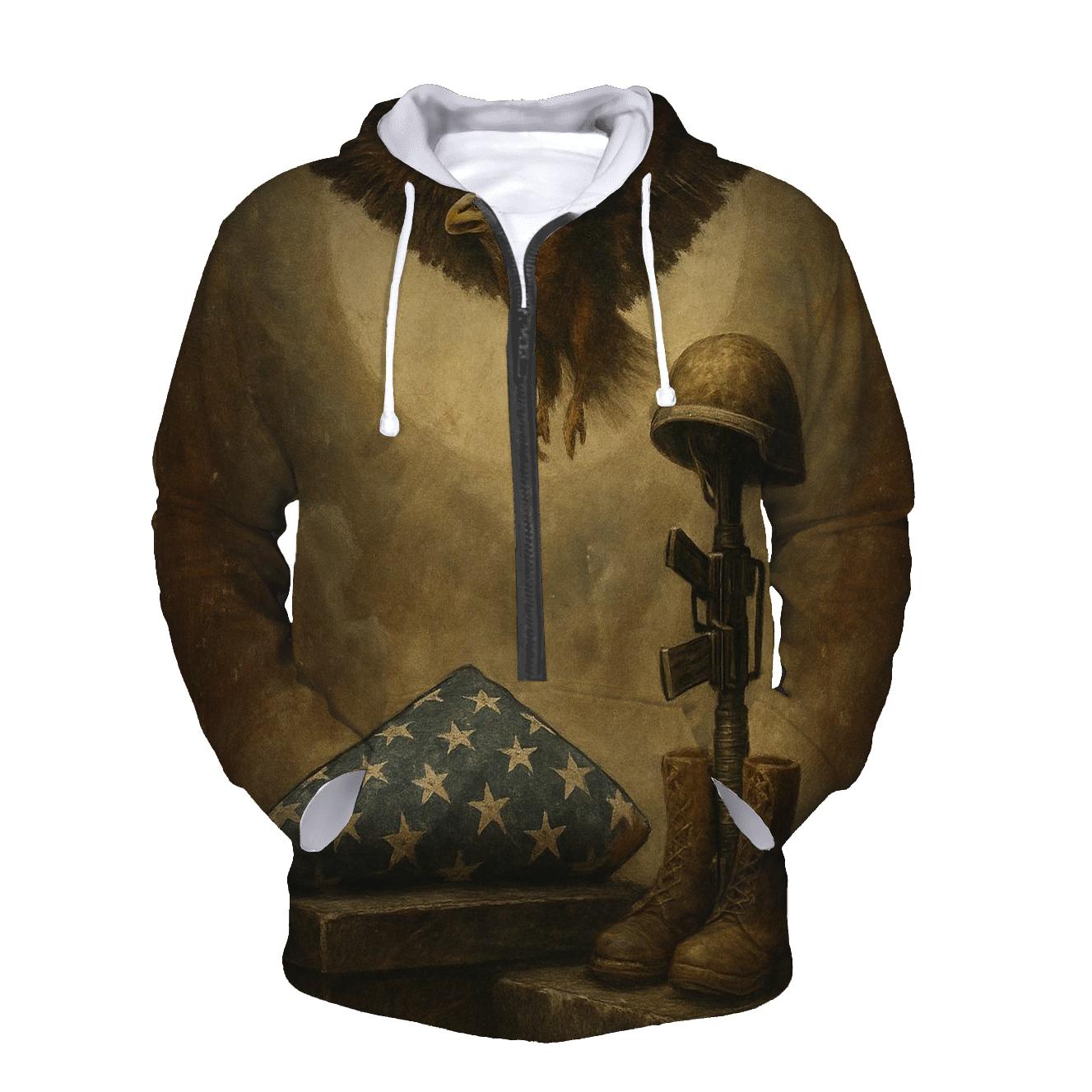Memorial Fold And Rising Eagle Halo heavyweight hoodies