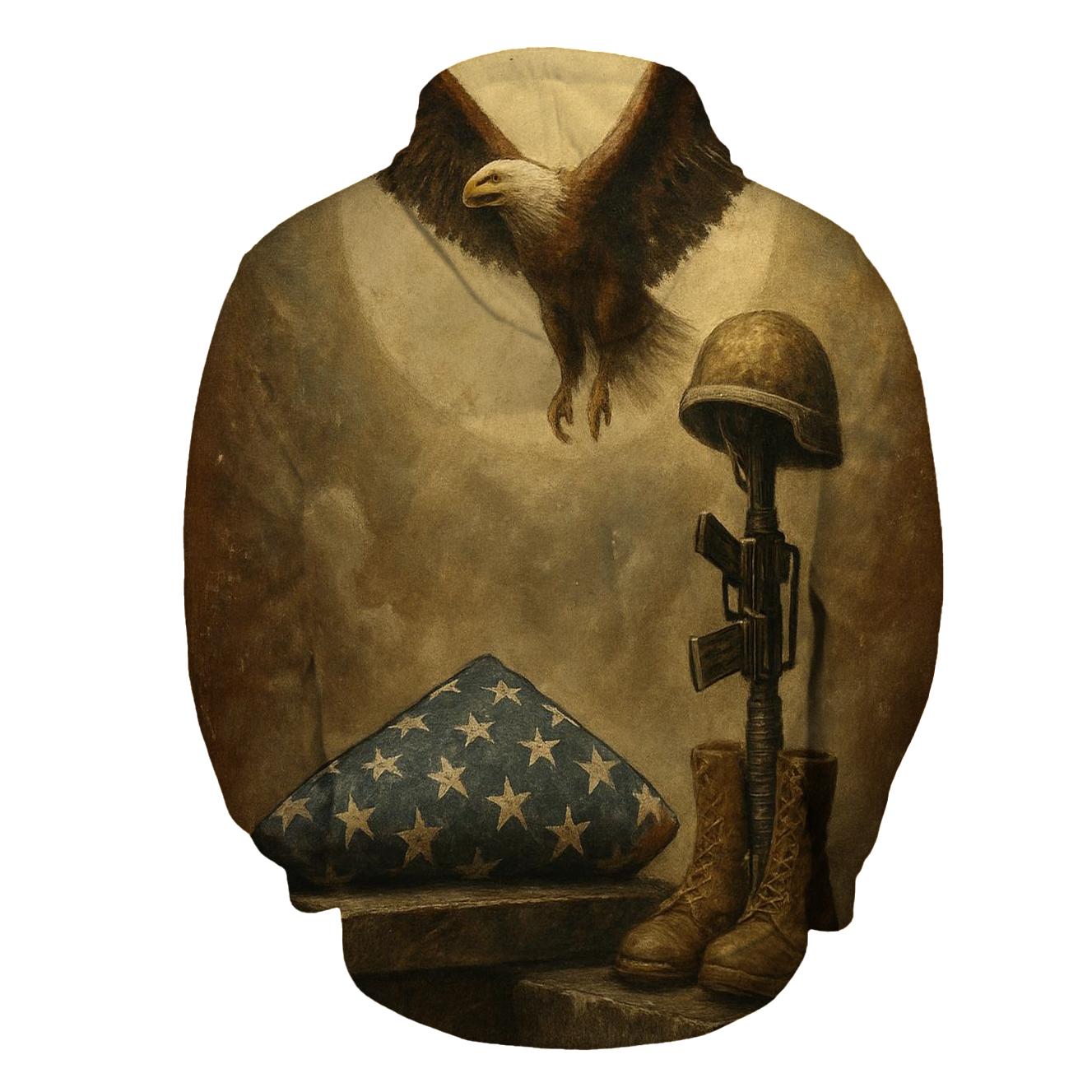 Memorial Fold And Rising Eagle Halo heavyweight hoodies