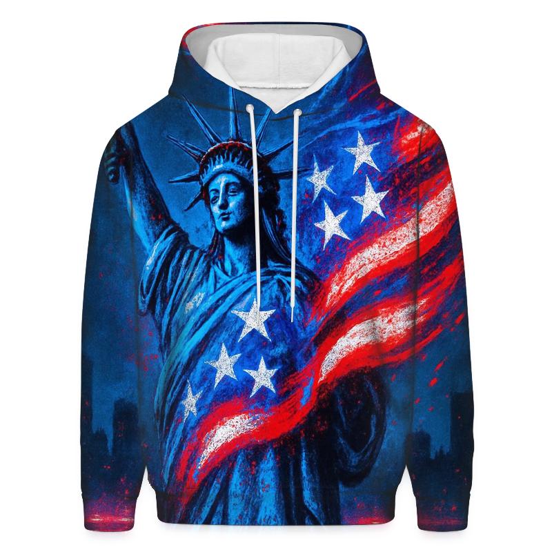 Neon Liberty Surge Flag zip-up hoodies