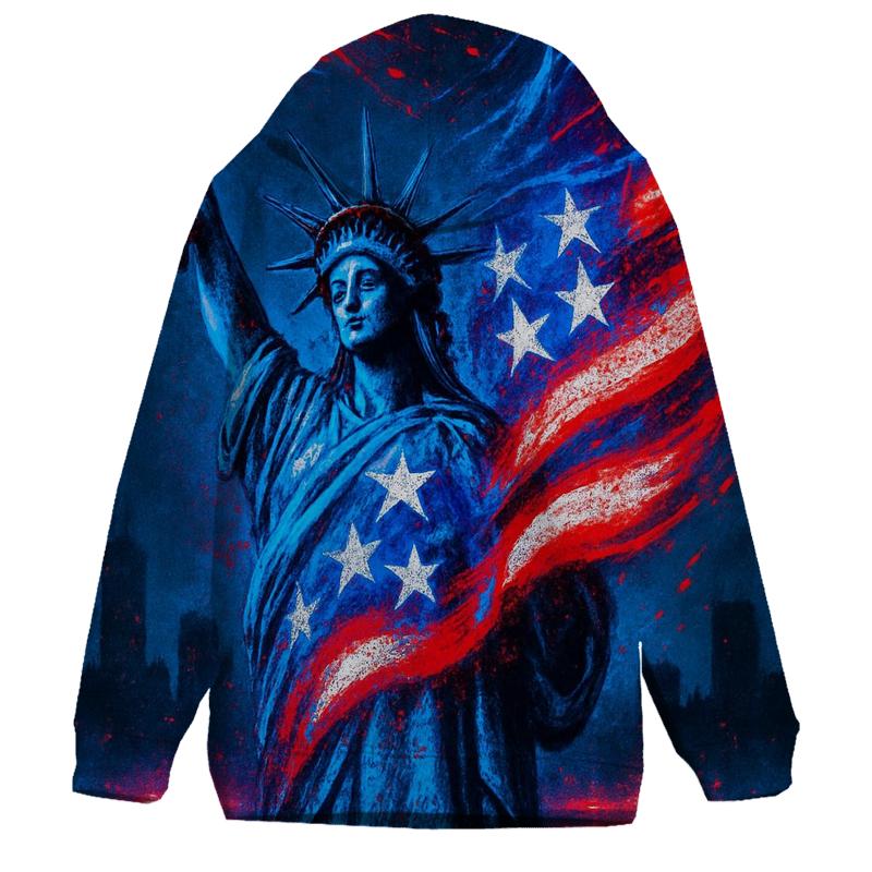 Neon Liberty Surge Flag zip-up hoodies