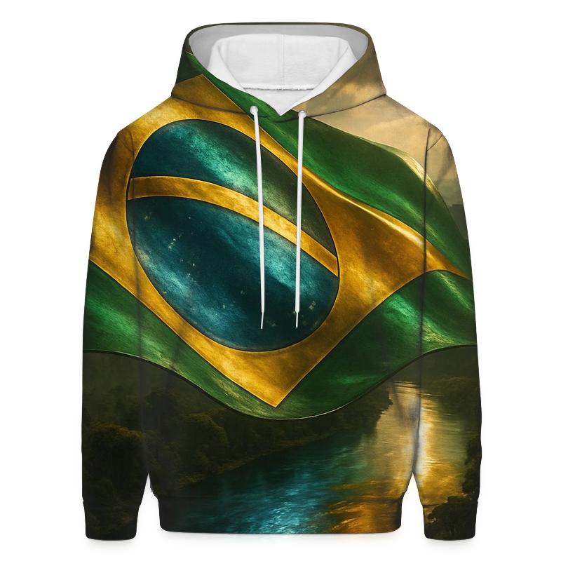 Metallic Brazil Sky River embroidered hoodies