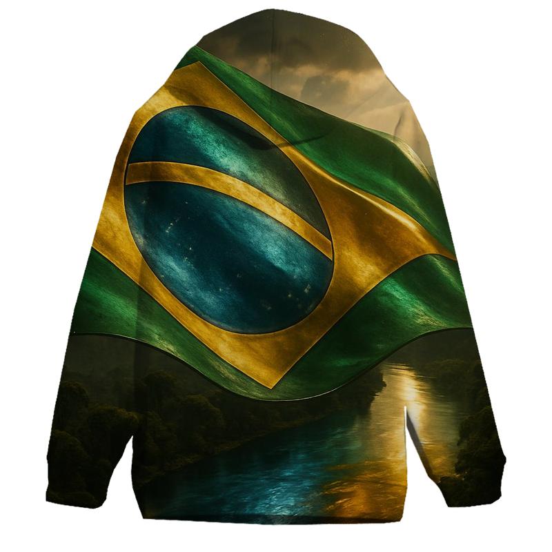 Metallic Brazil Sky River embroidered hoodies