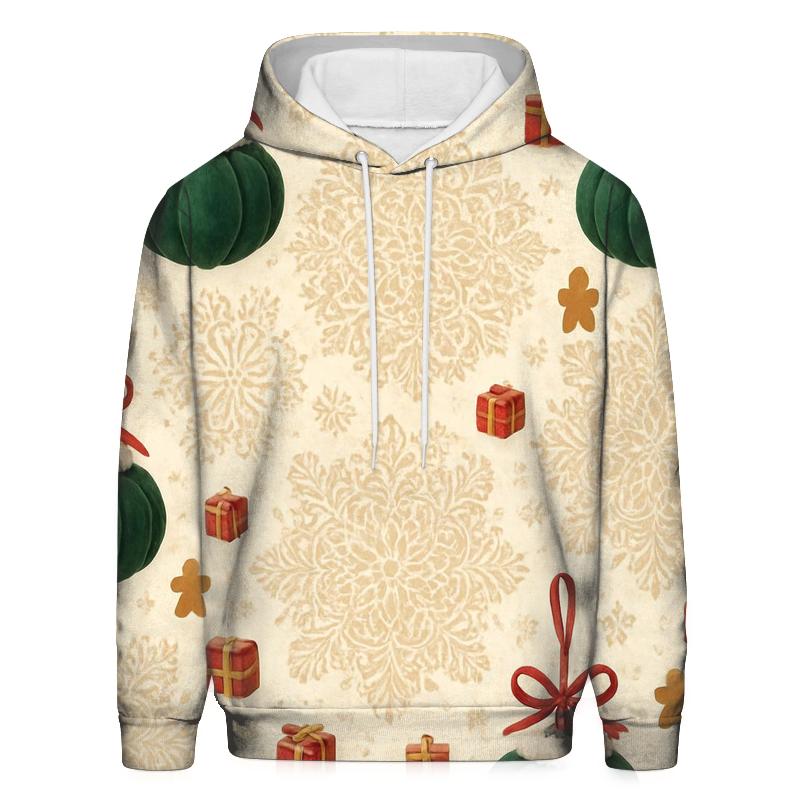 Ivory Snowflake Medallion Scatter With Emerald Pumpkin Baubles hoodie designs