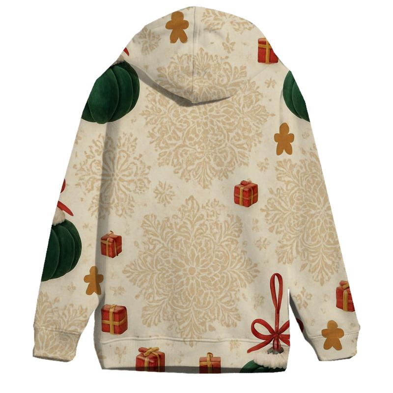 Ivory Snowflake Medallion Scatter With Emerald Pumpkin Baubles hoodie designs