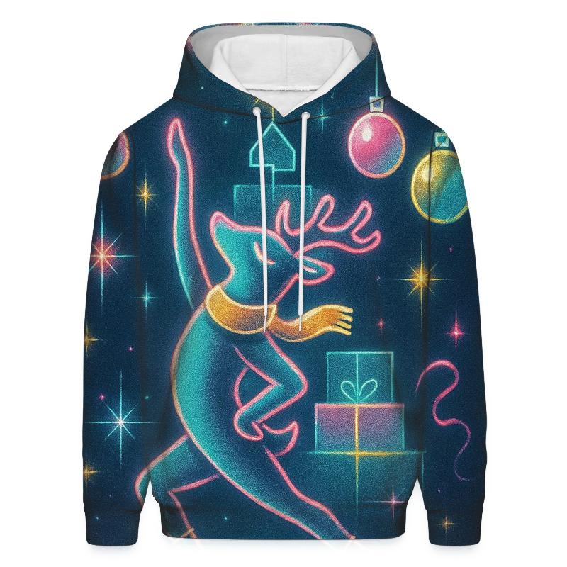 Reindeer Disco Ornament Rink designer hoodies