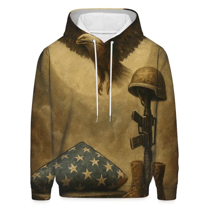 Memorial Fold And Rising Eagle Halo graphic hoodies