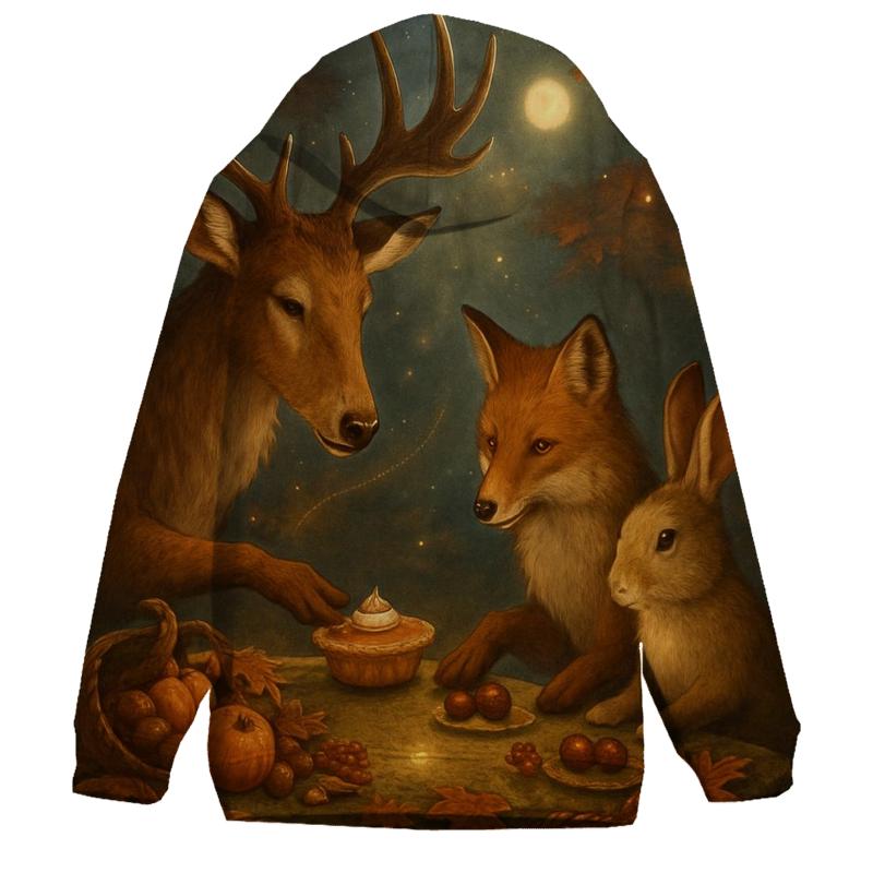 Moonlit Maple Feast For Woodland Friends graphic hoodies