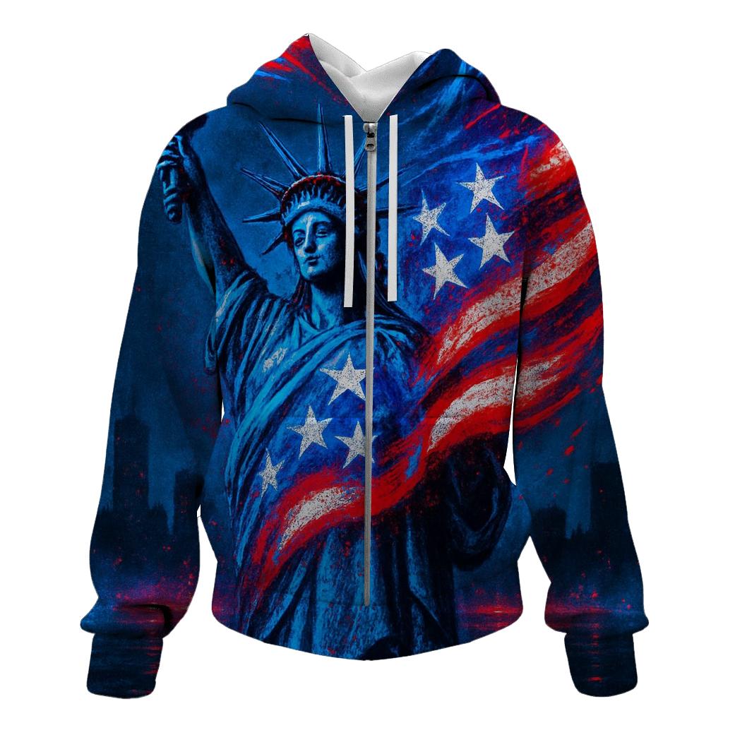 Neon Liberty Surge Flag heavyweight hoodies