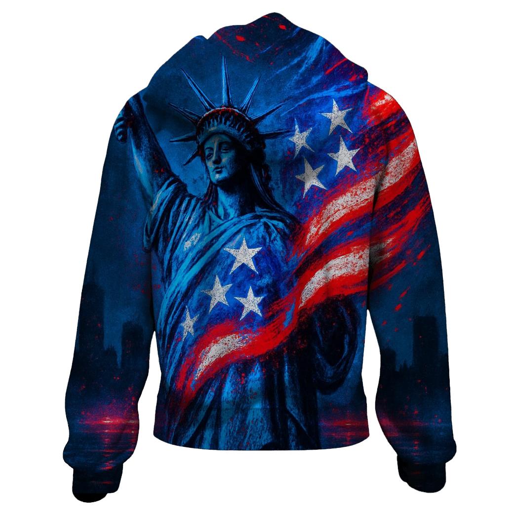Neon Liberty Surge Flag heavyweight hoodies