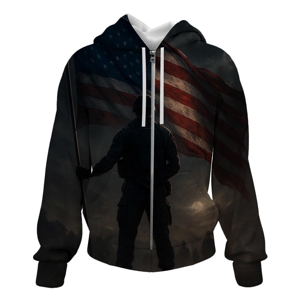 Starlit Sentinel Over The Freedom Ridge graphic hoodies