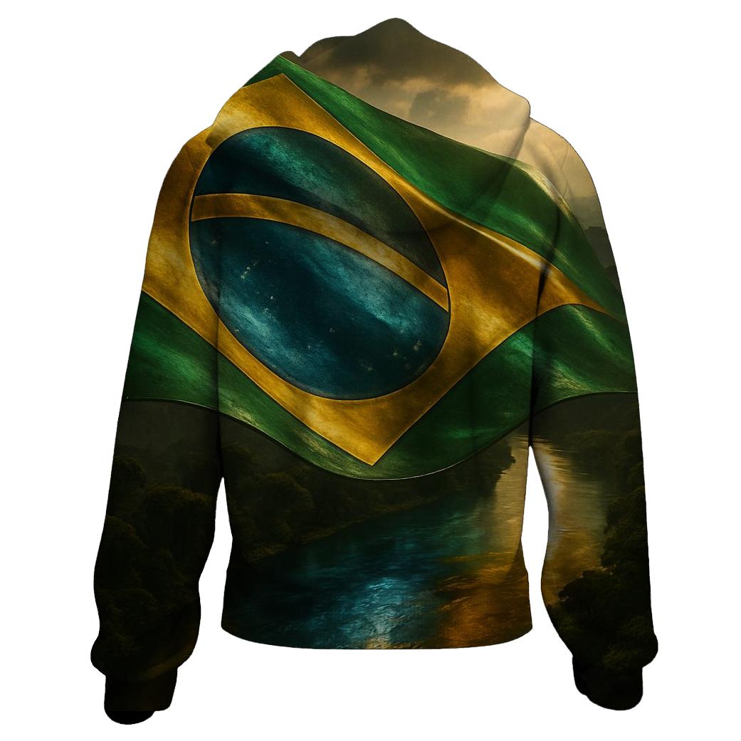 Metallic Brazil Sky River graphic hoodies
