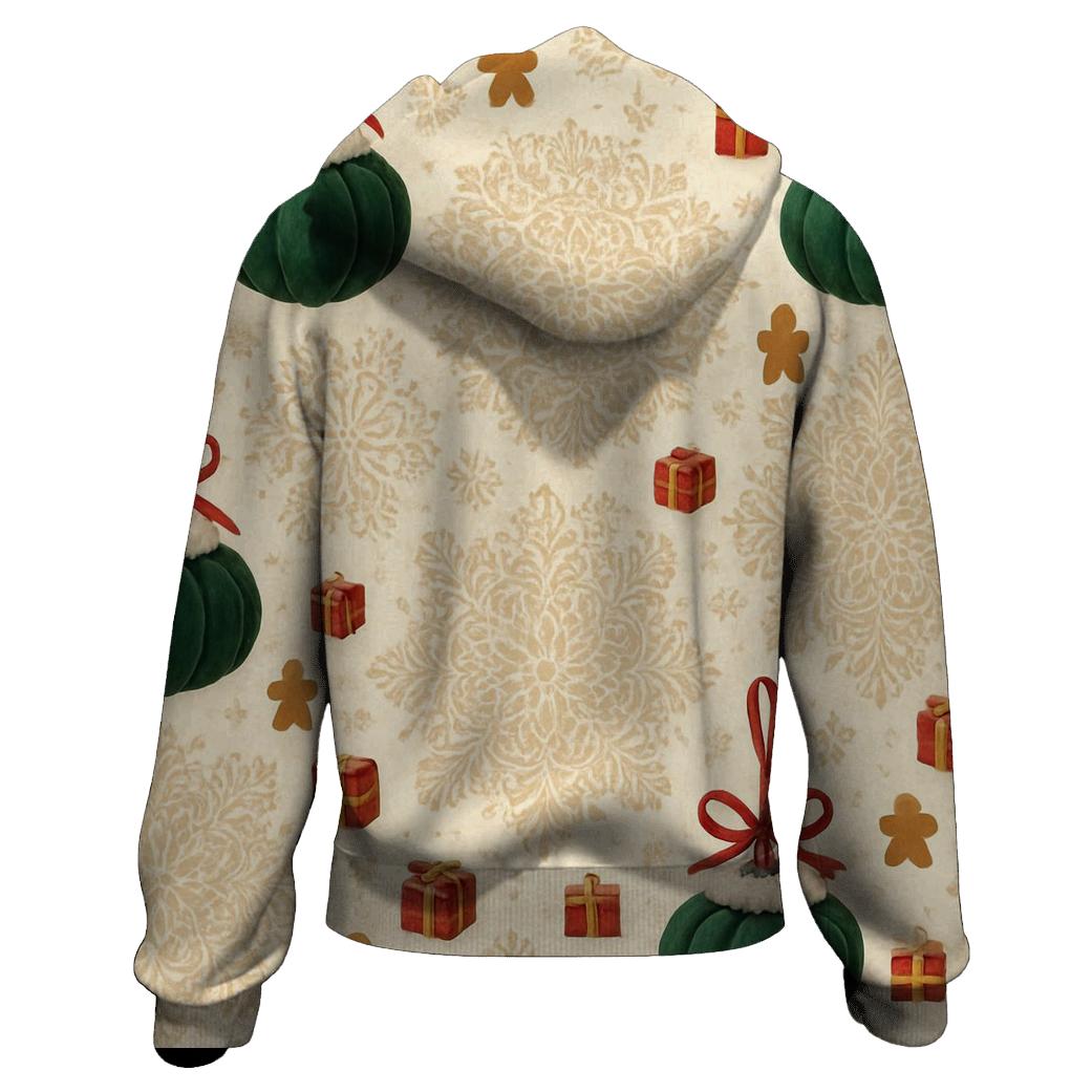 Ivory Snowflake Medallion Scatter With Emerald Pumpkin Baubles lightweight hoodies