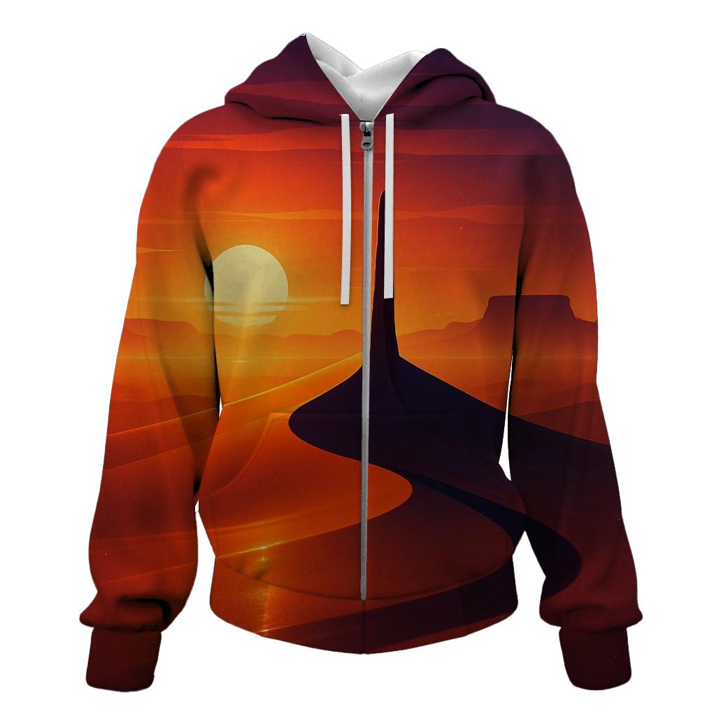 Desert Mirage Sundial zip-up hoodies