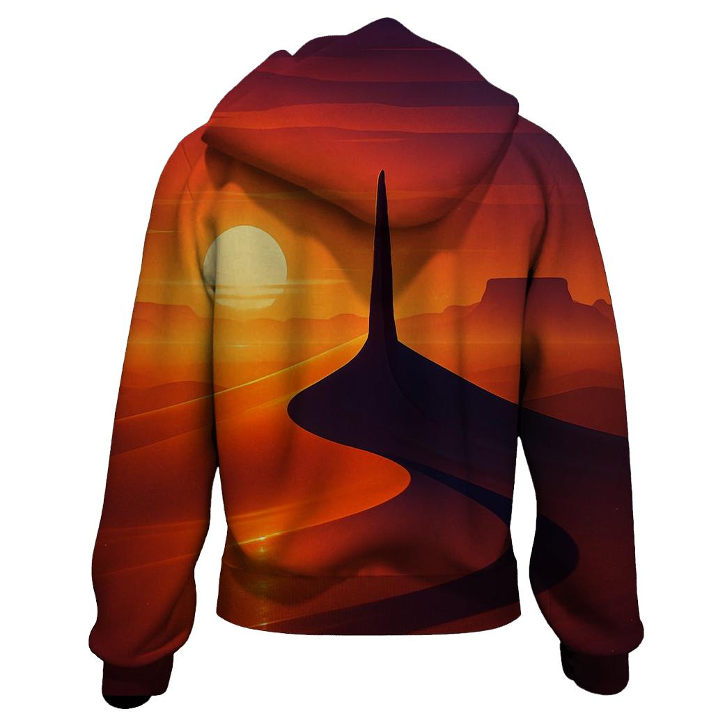 Desert Mirage Sundial zip-up hoodies