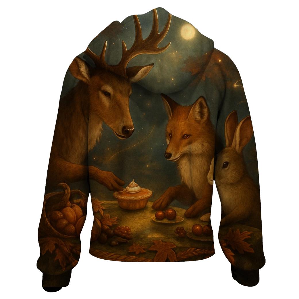 Moonlit Maple Feast For Woodland Friends pullover hoodies