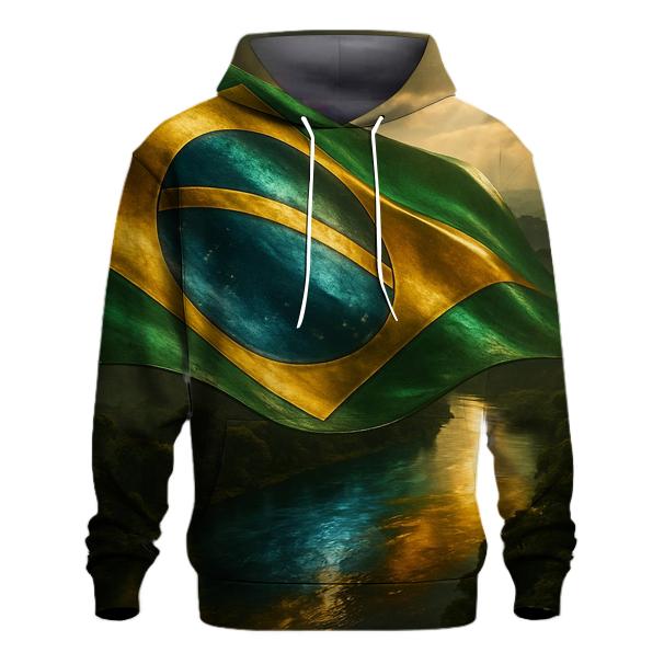 Metallic Brazil Sky River printed hoodies