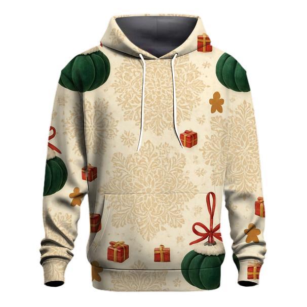 Ivory Snowflake Medallion Scatter With Emerald Pumpkin Baubles custom hoodies