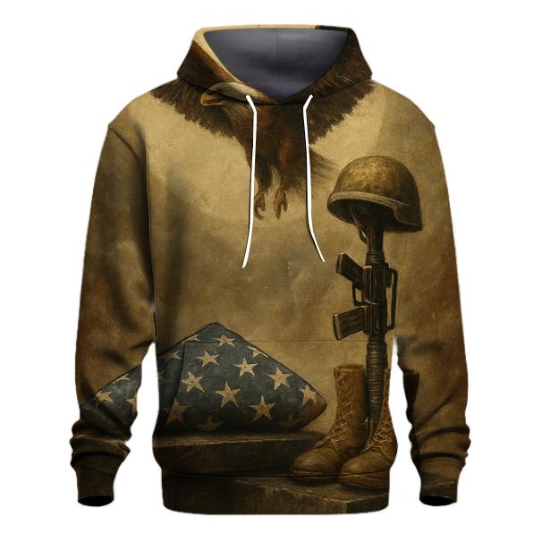 Memorial Fold And Rising Eagle Halo zip-up hoodies