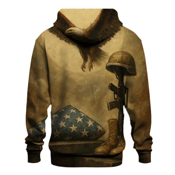 Memorial Fold And Rising Eagle Halo zip-up hoodies