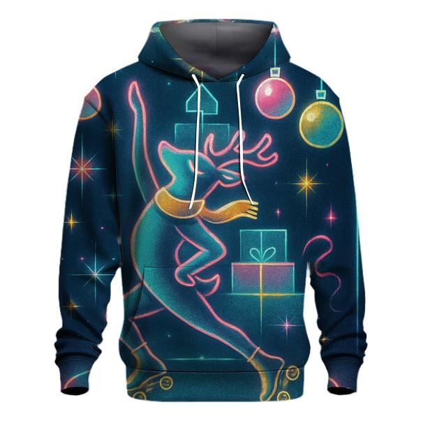 Reindeer Disco Ornament Rink graphic hoodies