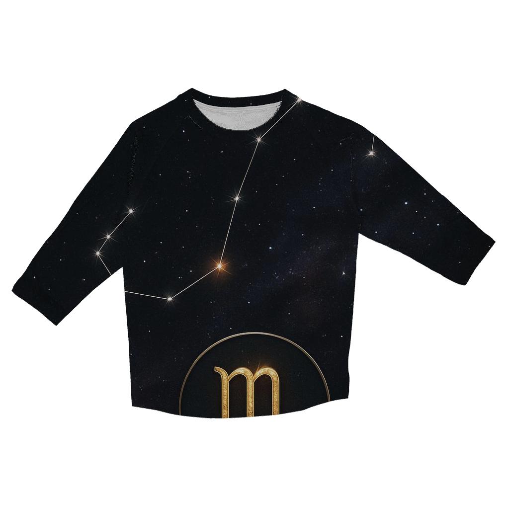 Scorpio Eclipse Constellation Sigil stylish quarter sleeve tops