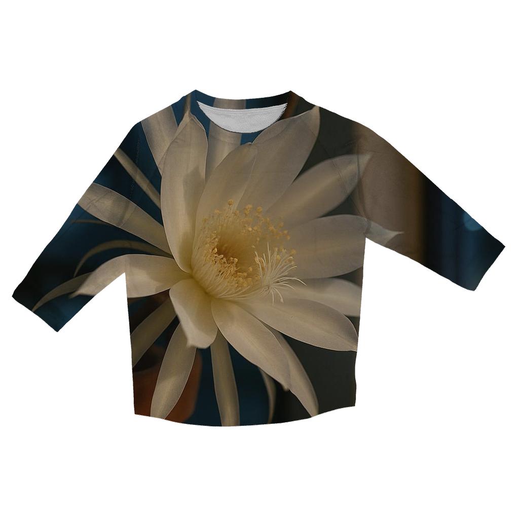 Night Blooming Cereus On A City Windowsill casual three quarter sleeve shirts