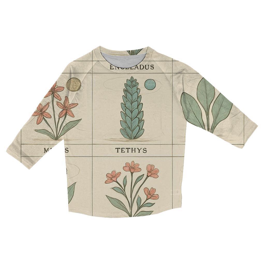 Botanical Atlas Of Distant Moons stylish quarter sleeve tops