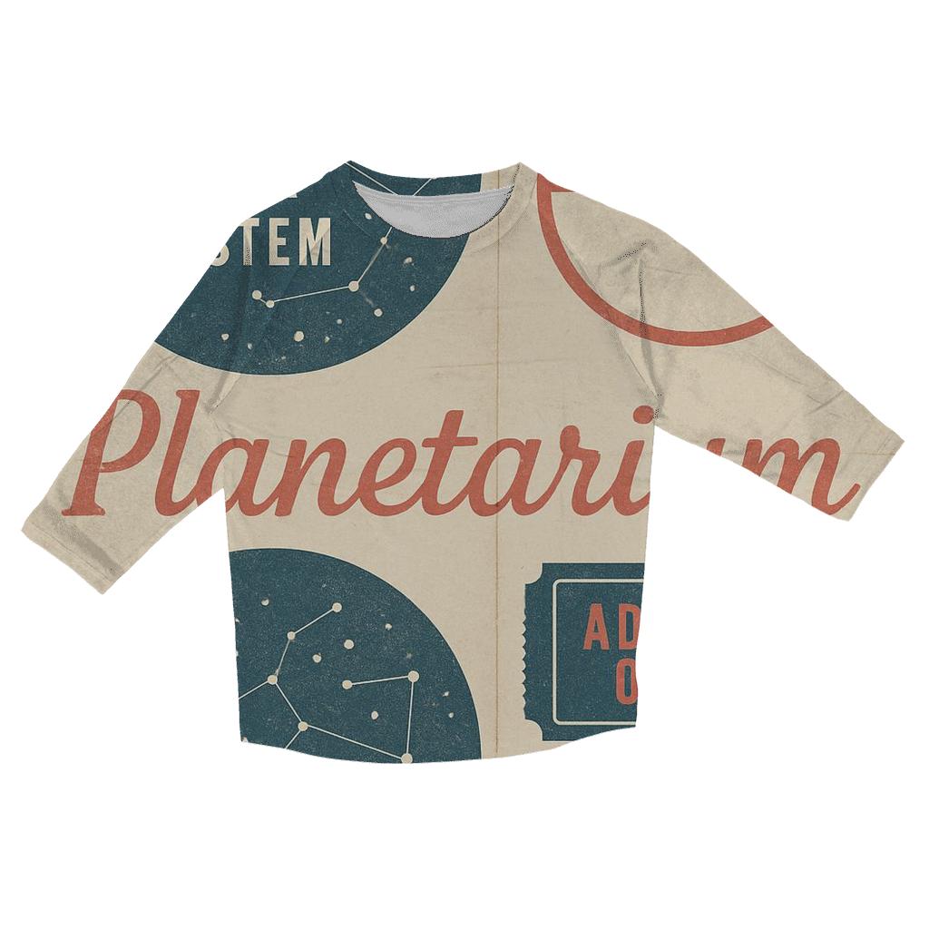 Mid Century Planetarium Brochure Collage Print custom 3/4 sleeve shirts