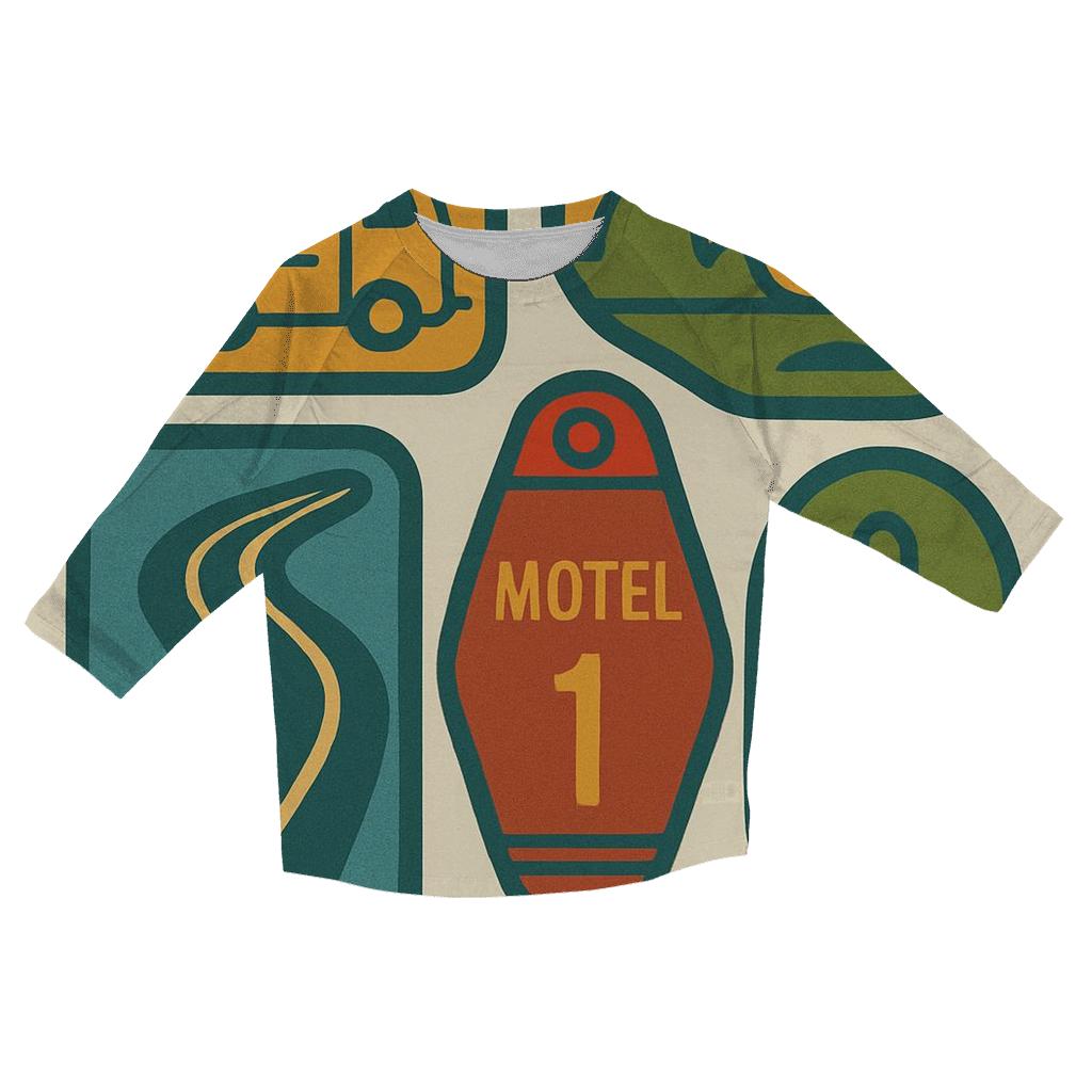 Groovy Road Trip Badge Collage trendy 3/4 sleeve tops