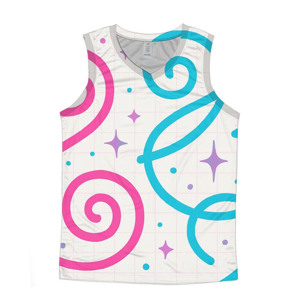 Roller Rink Neon Swirl graphic print tank tops