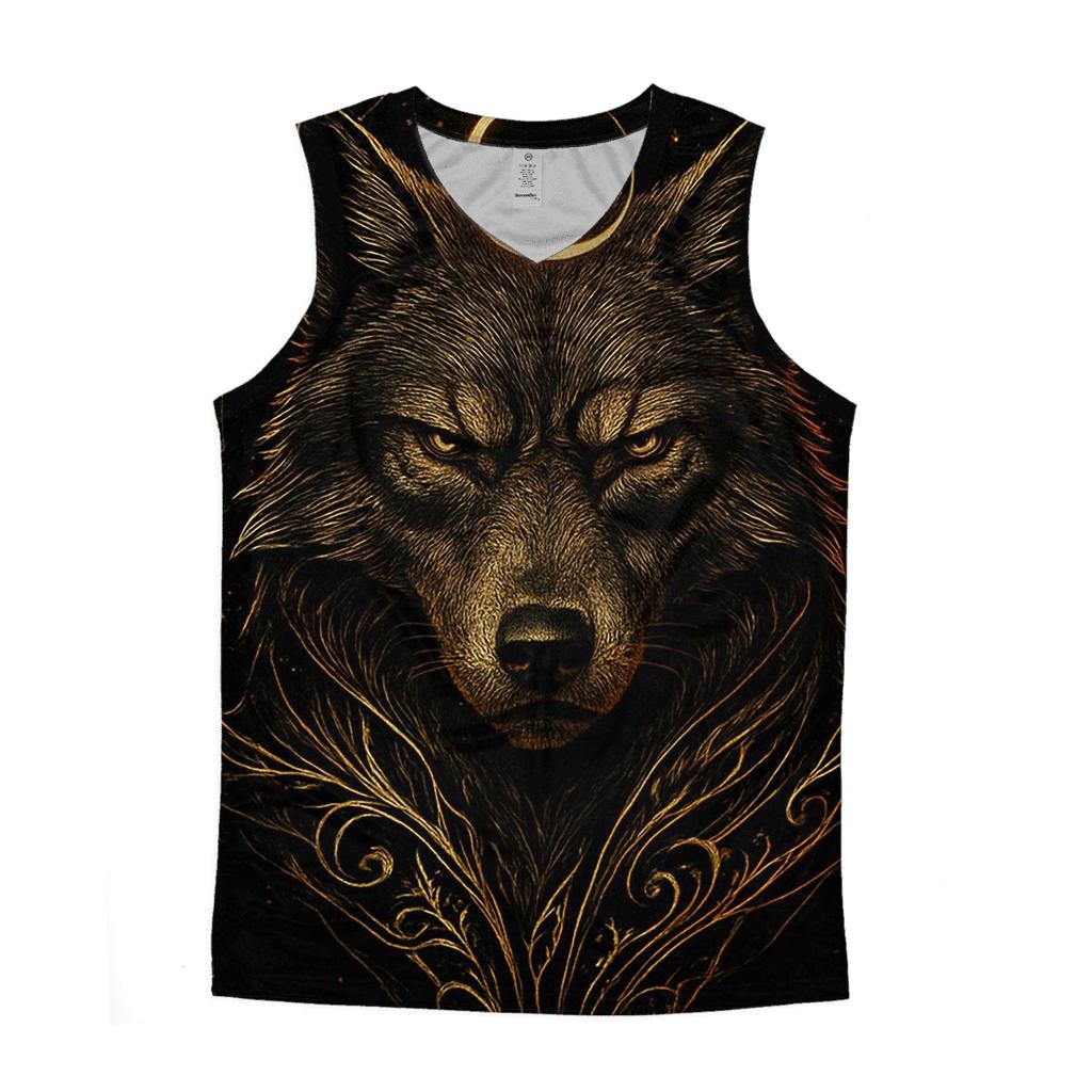 Gilded Eclipse Wolf Sentinel stylish racerback tanks