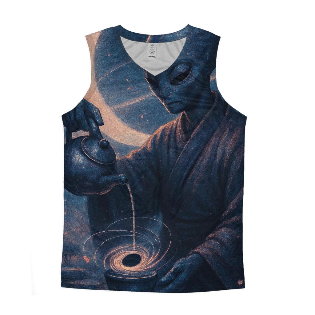 Black Hole Tea Ceremony On The Event Horizon cotton sleeveless tops