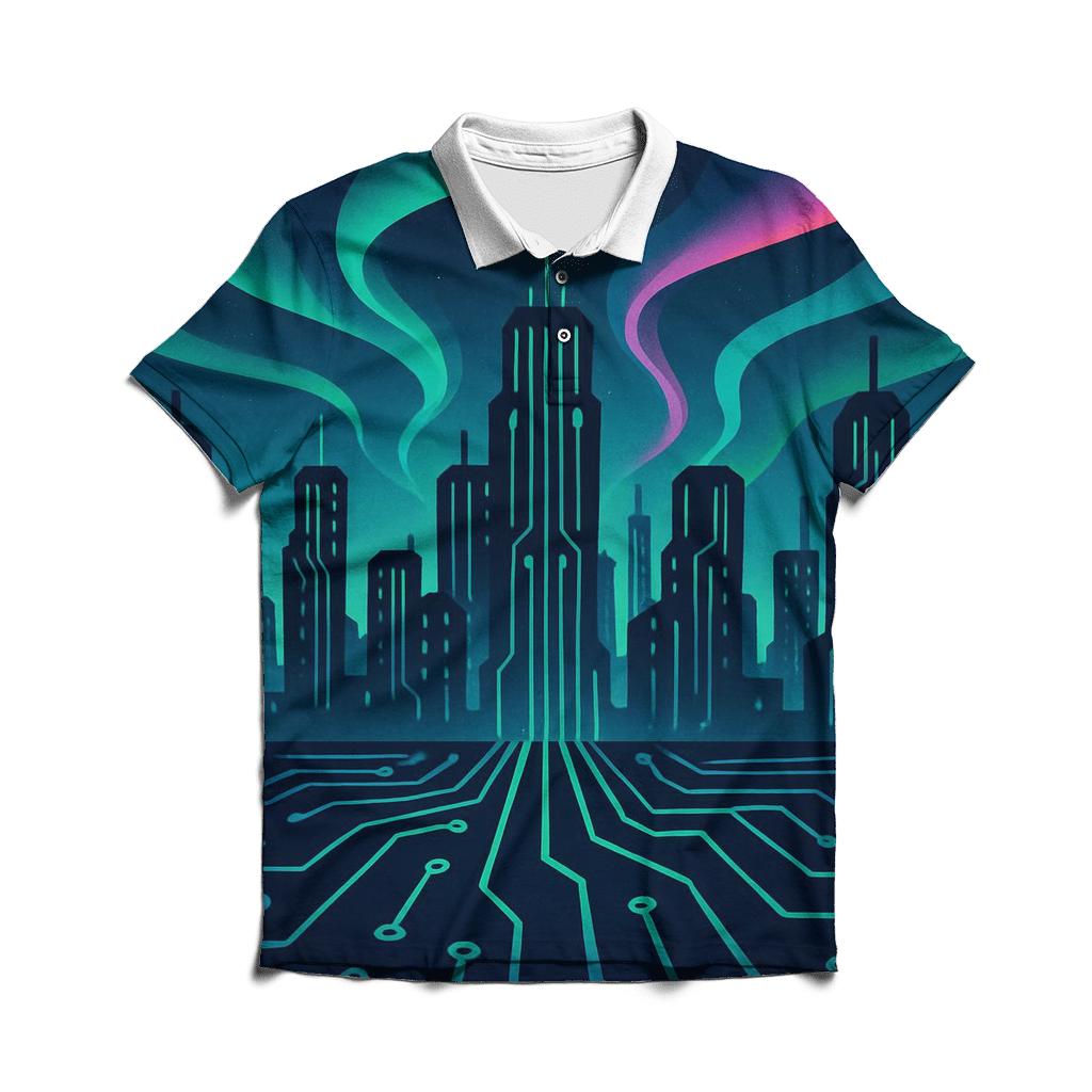 Aurora Circuit Skyline embroidered polo tops