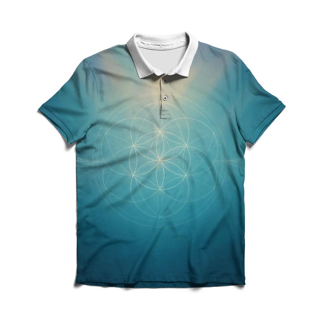 Aurora Breath Geometry branded logo polo shirts