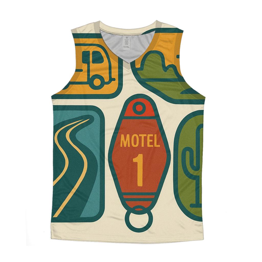 Groovy Road Trip Badge Collage graphic print tank tops