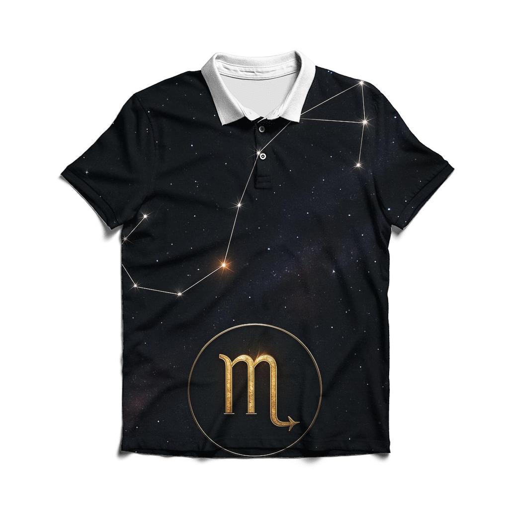 Scorpio Eclipse Constellation Sigil embroidered polo tops