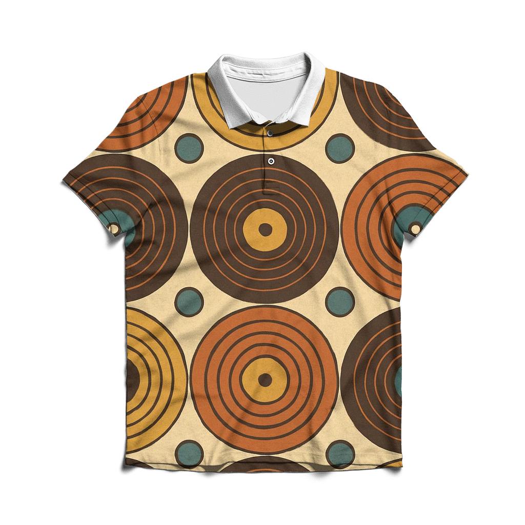 Vinyl Record Ripple Grid designer slim fit polos