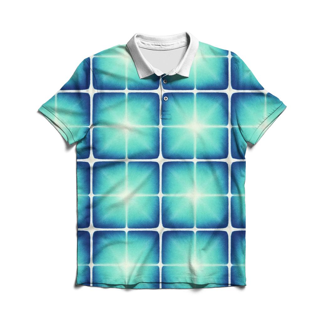 Aurora Itajime Clamp Grid designer slim fit polos
