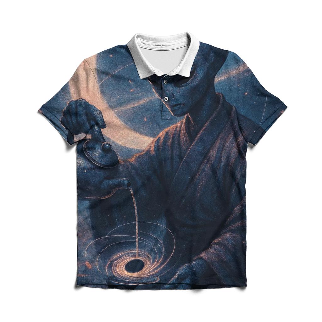 Black Hole Tea Ceremony On The Event Horizon classic pique polos