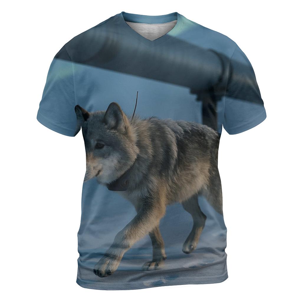 Radio Collared Wolf Crossing The Tundra Pipeline custom all-over print shirts