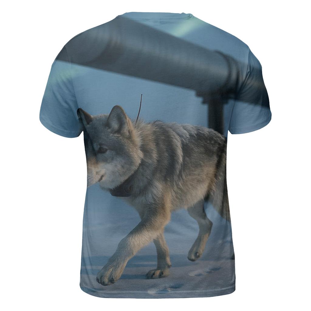 Radio Collared Wolf Crossing The Tundra Pipeline custom all-over print shirts