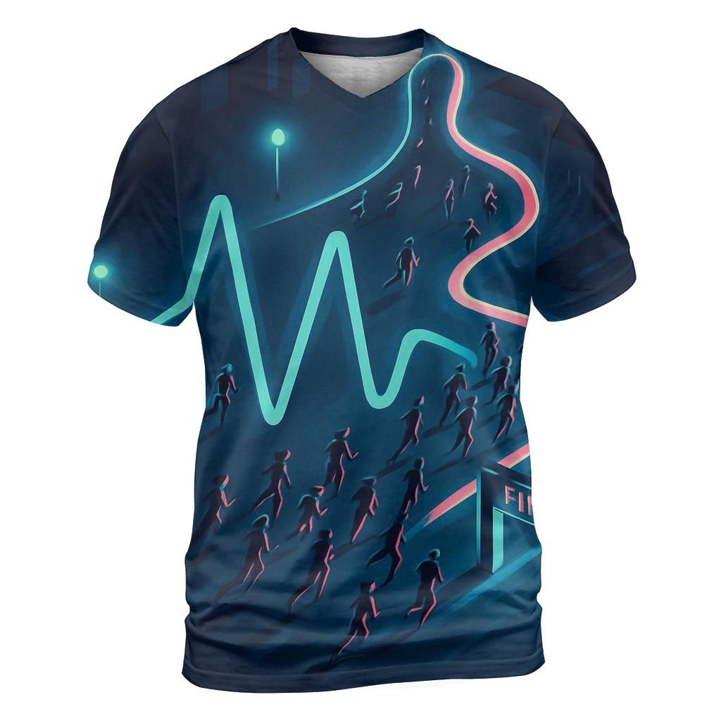 Midnight Marathon Pulse Map personalized full print shirts