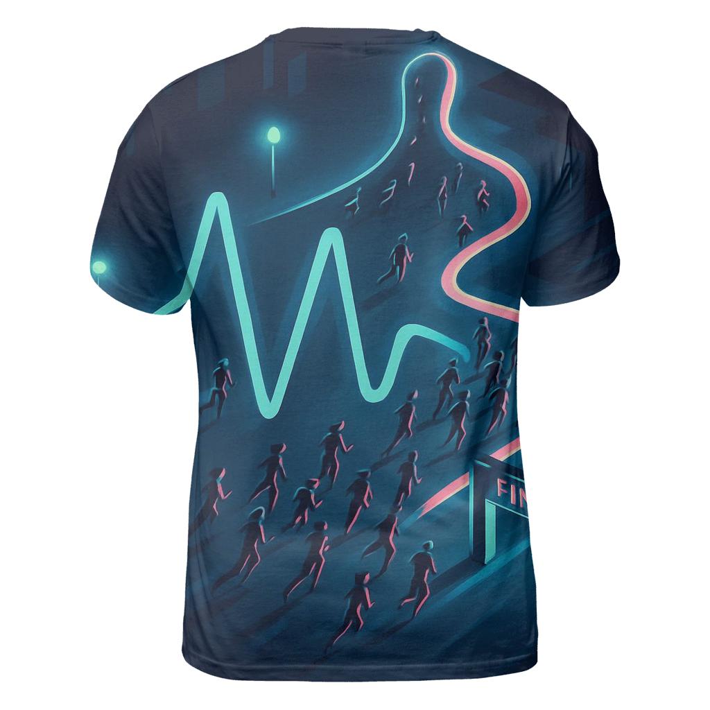 Midnight Marathon Pulse Map personalized full print shirts