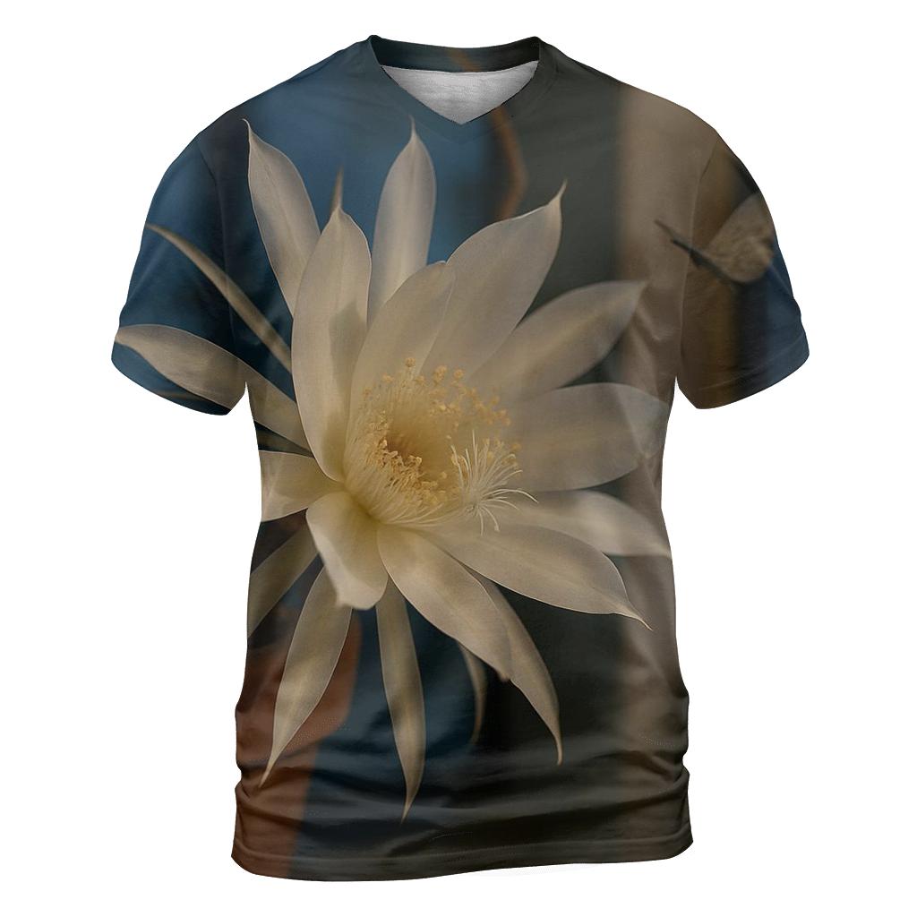 Night Blooming Cereus On A City Windowsill artistic all-over print tops