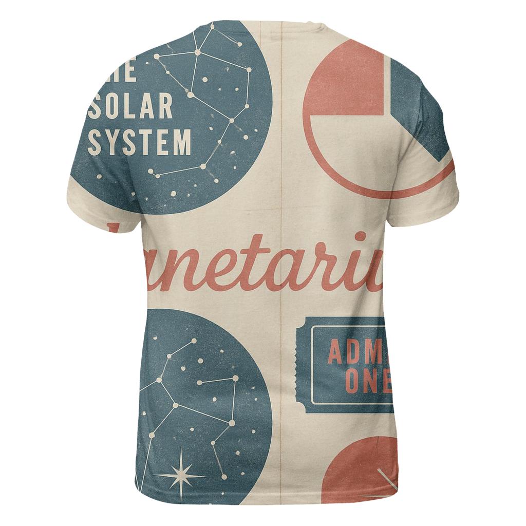 Mid Century Planetarium Brochure Collage Print designer pattern shirts