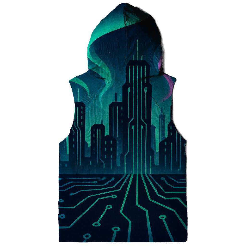 Aurora Circuit Skyline embroidered hoodies