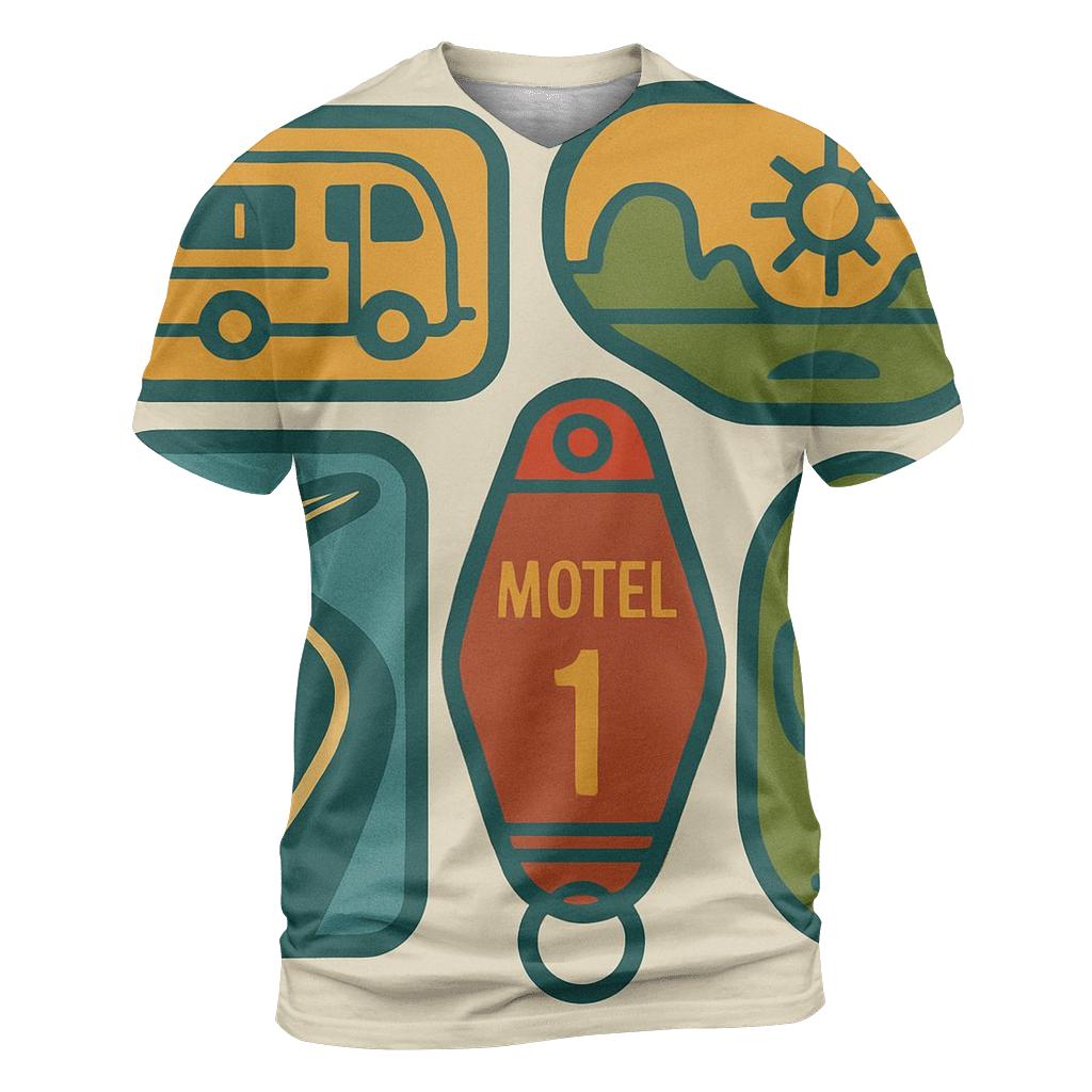 Groovy Road Trip Badge Collage creative print fashion shirts