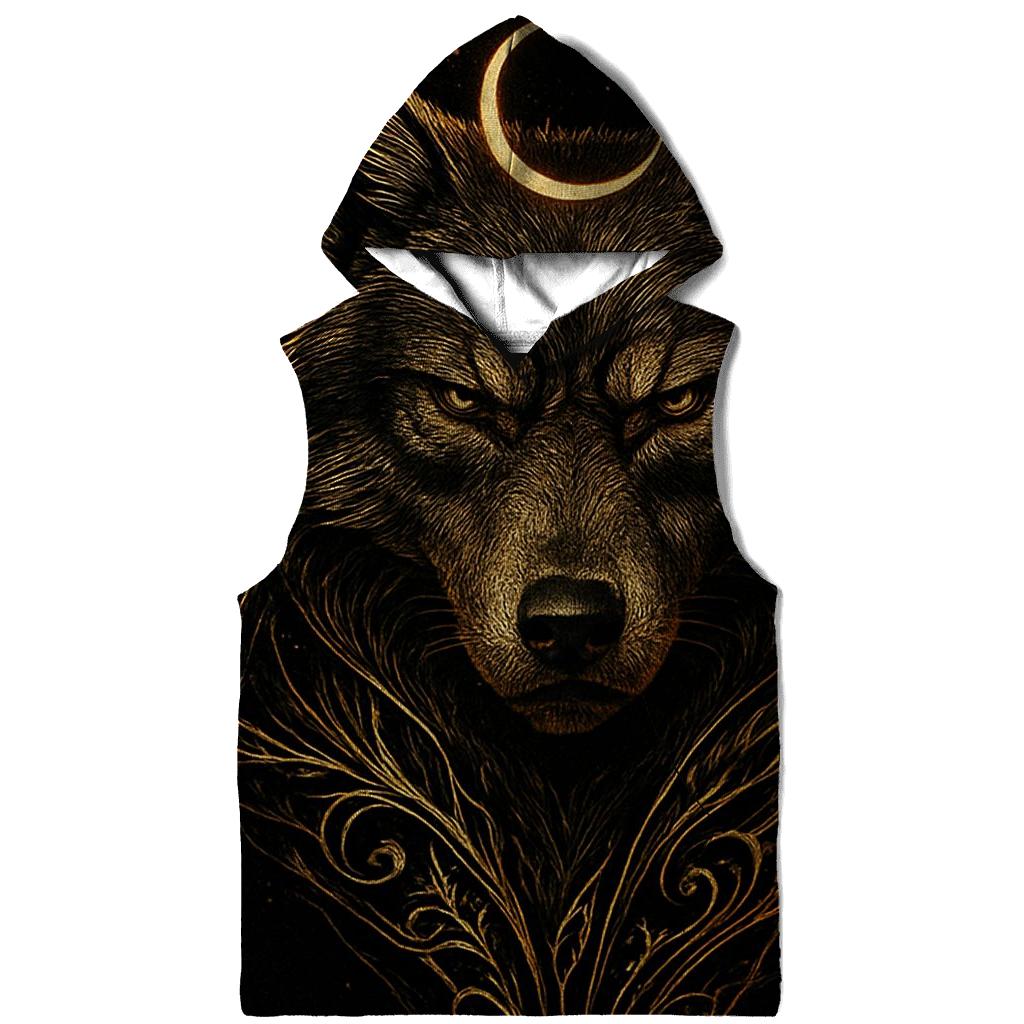 Gilded Eclipse Wolf Sentinel embroidered hoodies