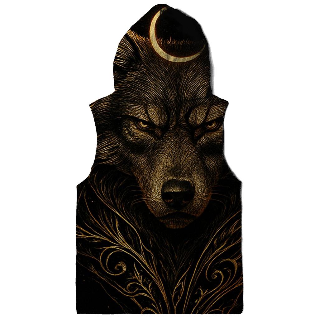 Gilded Eclipse Wolf Sentinel embroidered hoodies